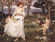 John William Waterhouse A Song  of Springtime oil painting